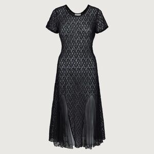 Frank & Oak Black Lace Midi Dress
